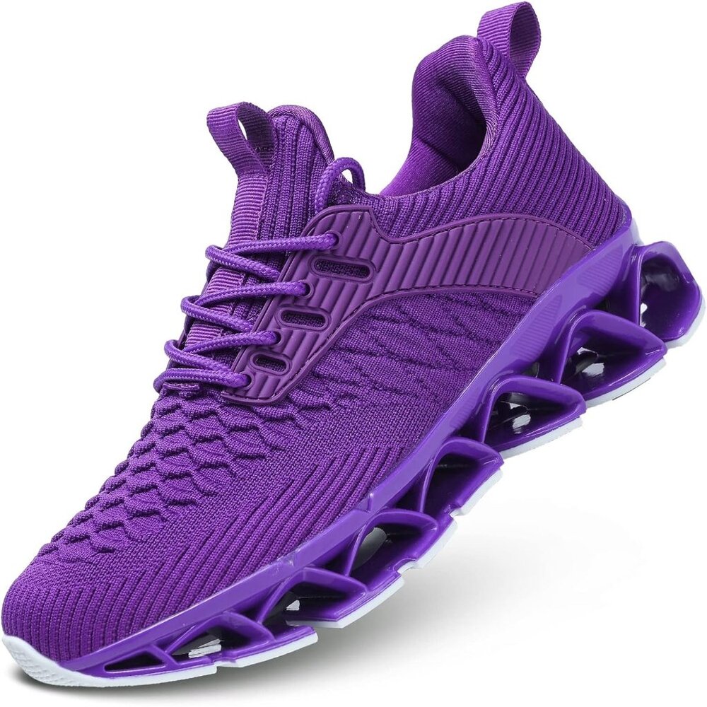 Women's Purple Slip on Walking Running Shoes Blade Tennis Casual Sneakers